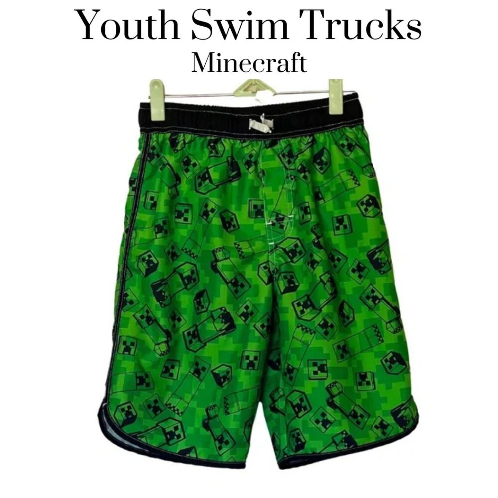 EUC Minecraft boys swim trunks Large